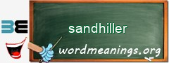 WordMeaning blackboard for sandhiller